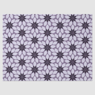 Papel De Seda Imprimir en bloque flores de mosaico púrpura