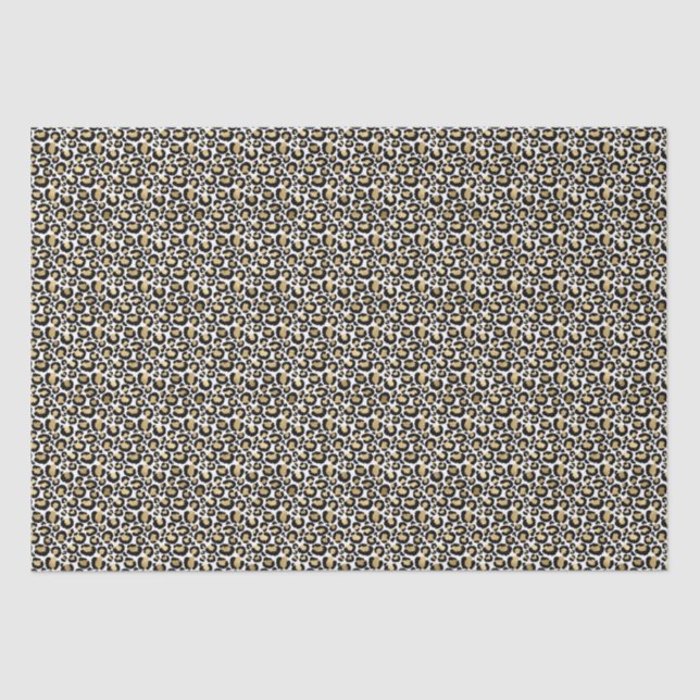Papel De Seda Imprimir Leopardo negro dorado (Anverso)