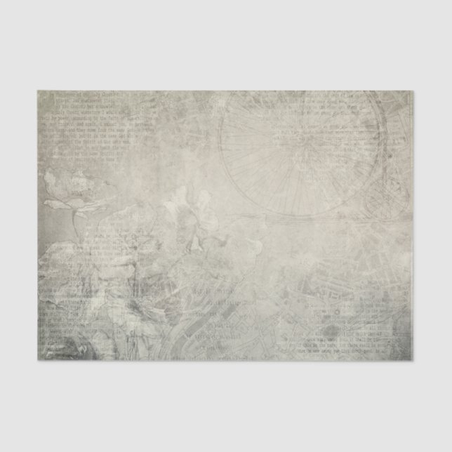 Papel De Seda Imprimir página con flores blancas imprimidas (Anverso)