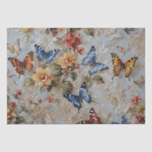 Papel De Seda Imprimir Rosas y Mariposas Decoupage /