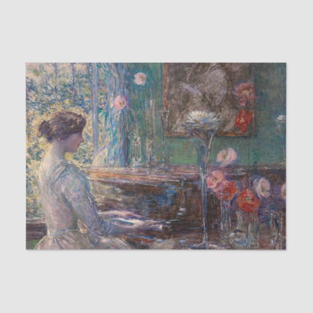 Papel De Seda Improvisación por Frederick Childe Hassam (Anverso)