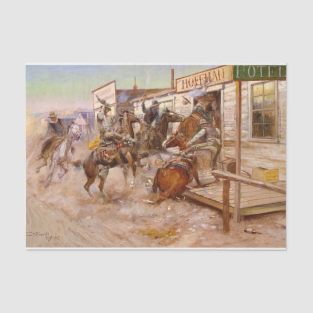 Papel De Seda In Without Knocking, 1909 por Charles M Russell (Anverso)