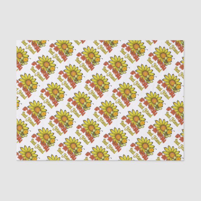 Papel De Seda Increíble mejor amigo, girasoles y abejas (Anverso)