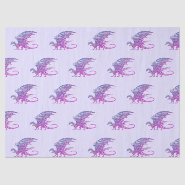Papel De Seda Incríble Dragón Mosaico Púrpura (Anverso)