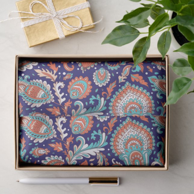 Papel De Seda Indian style paisley floral seamless pattern (Regalo )