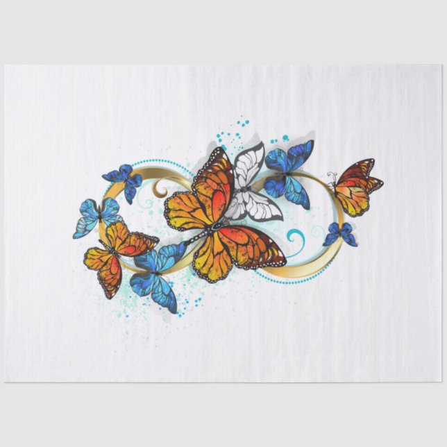 Papel De Seda Infinidad de Mariposas Monarca (Anverso)