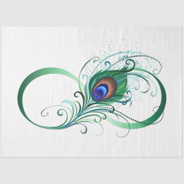 Papel De Seda Infinity Symbol with Peacock Feather (Anverso)