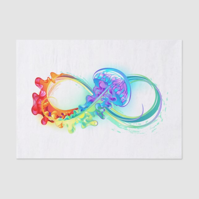 Papel De Seda Infinity with Rainbow Jellyfish (Anverso)