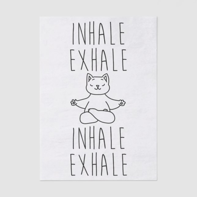 Papel De Seda inhale Exhale yoga cat (Anverso)