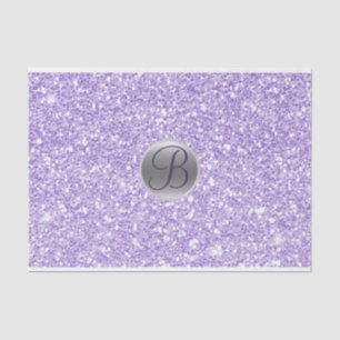 Papel De Seda Inicial de Monograma con Brillo de Purpurina Glam