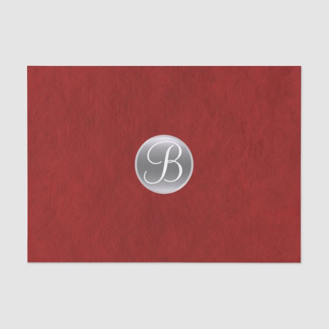 Papel de Seda Inicial Monograma Glam Chic de Fiest (Anverso)
