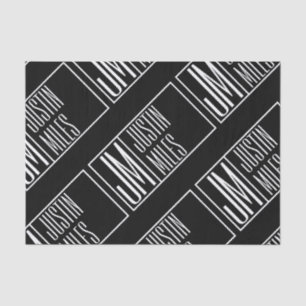 Papel De Seda Iniciales modernas con patrón de monograma de nomb