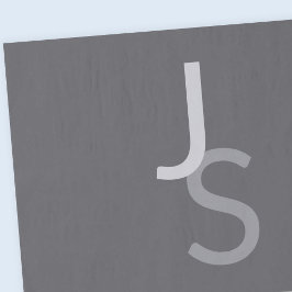 Papel De Seda Iniciales monogramadas modernas superpuestas | Gri