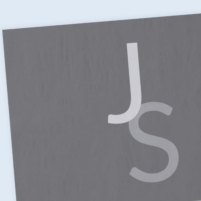 Papel De Seda Iniciales monogramadas modernas superpuestas | Gri (Subido por el creador)