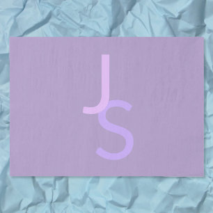 Papel De Seda Iniciales superpuestas modernas monogramadas Púr