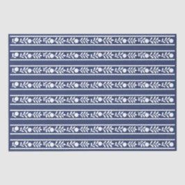 Papel De Seda Inky Blue 1 Bone Inlay Floral Border Decoupage 