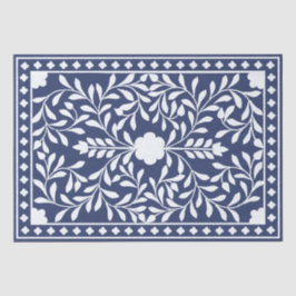 Papel De Seda Inky Blue 1 Traditional Bone Inlay Decoupage Paper