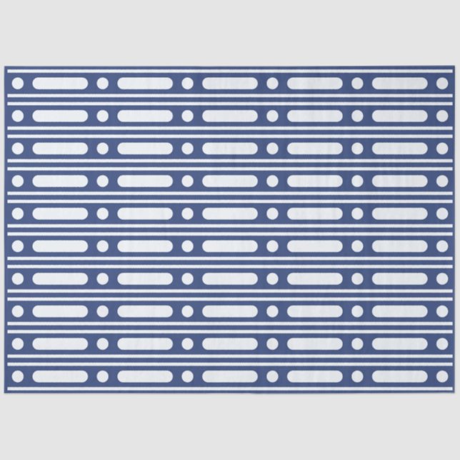 Papel De Seda Inky Blue 2 Bone Inlay Dots Decoupage (Anverso)