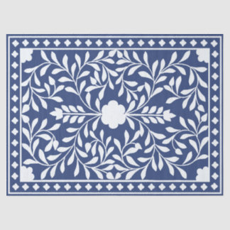 Papel De Seda Inky Blue 2 Traditional Bone Inlay Decoupage Paper