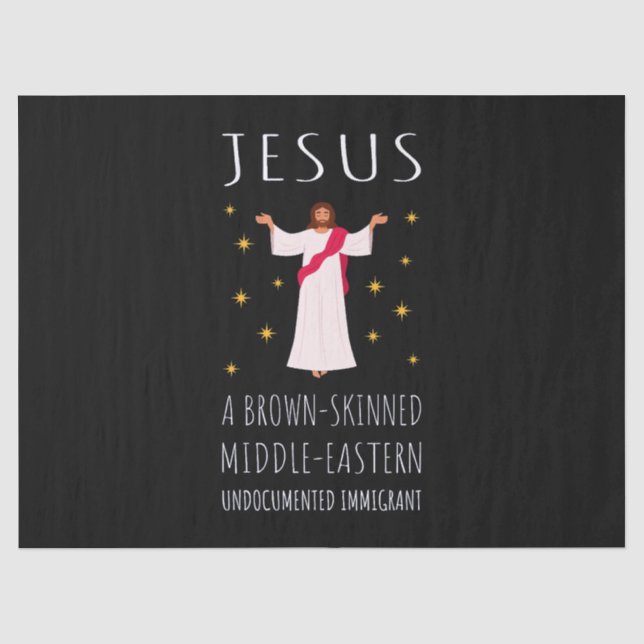 Papel De Seda Inmigrante indocumentado de piel morena de Jesús (Anverso)