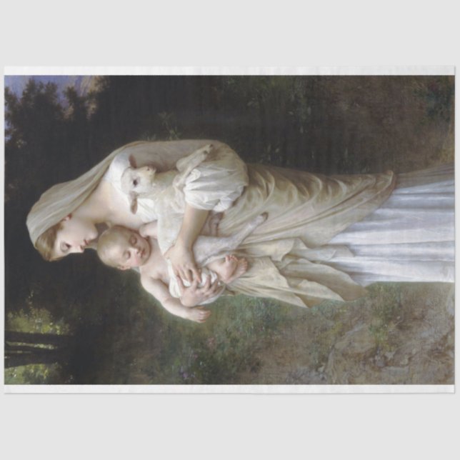 Papel De Seda Inocencia (Madonna y niño), Bouguereau (Anverso)