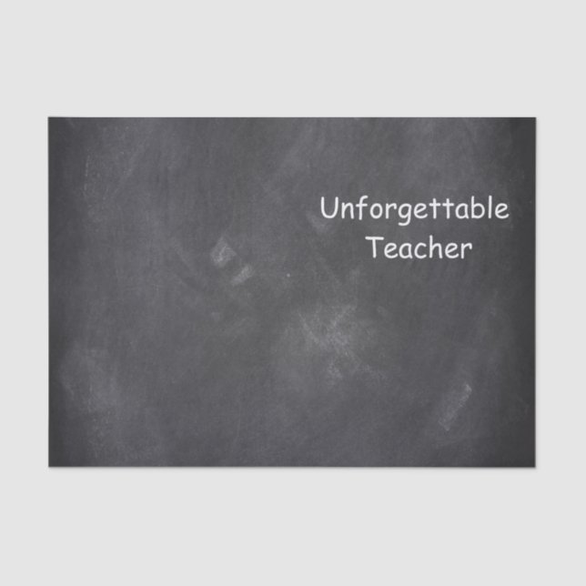 Papel De Seda Inolvidable Teacher Chalkboard Design Gift Idea (Anverso)