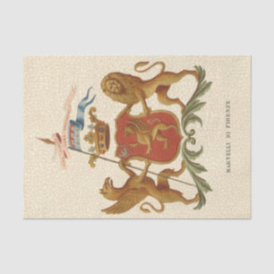 Papel De Seda Insignia estadista con Griffin y León