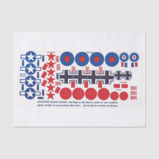 Papel De Seda Insignias nacionales del aeroplano modelo de WWII,