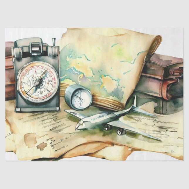 Papel De Seda "Inspirado en el viaje: la aventura espera" (Anverso)