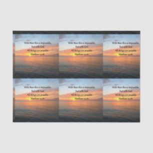 PAPEL DE SEDA INSPIRING MATTHEW 19:26 DISEÑO DE SUNRISE