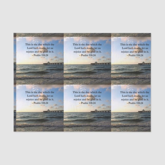 PAPEL DE SEDA INSPIRING PSALM 118:24 VERSE (Anverso)