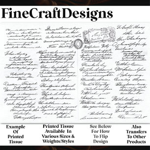 Papel De Seda Intrincado diseño cursivo elegante de escritura AF