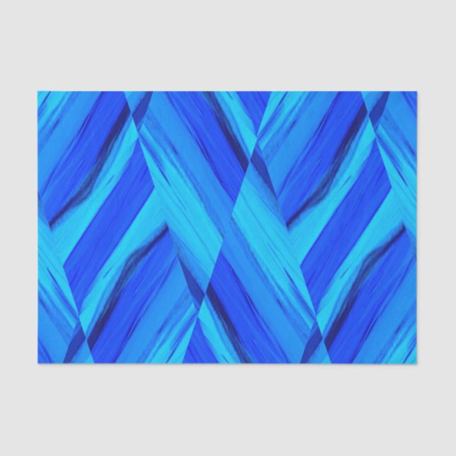 Papel De Seda Intrincado patrón de mármol azul cobáltico (Anverso)