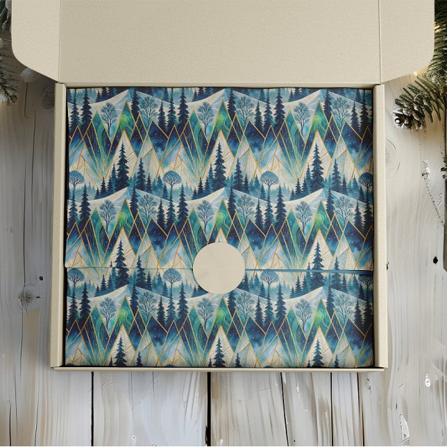 Papel De Seda Invernal abstracto de la montaña de los pinos cele (Subido por el creador)