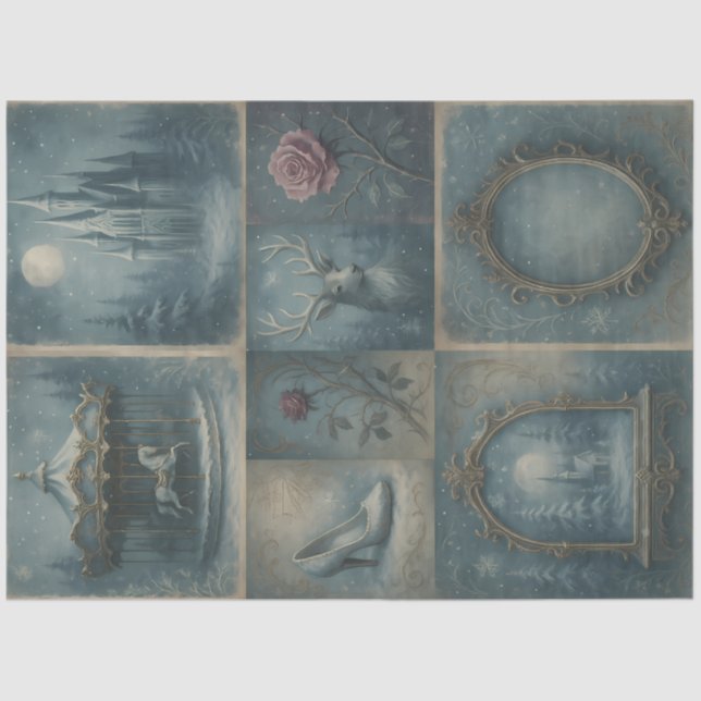 Papel De Seda Invernal encantado cuentos góticos cuento de hadas (Anverso)