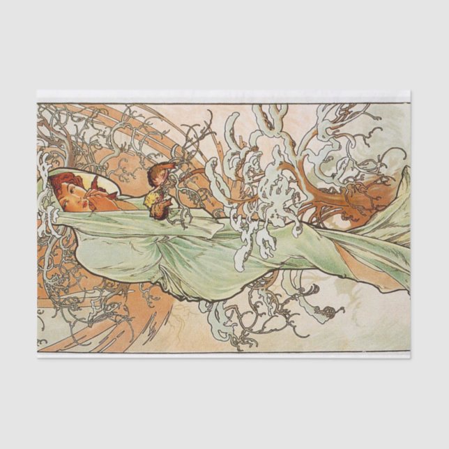 Papel De Seda Invierno de Alphonse Mucha (Anverso)
