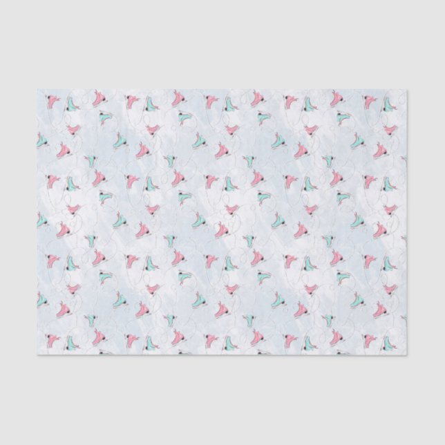 Papel De Seda Invierno de los Navidades de patinaje sobre hielo  (Anverso)