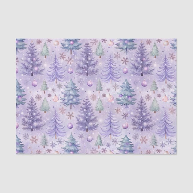 Papel De Seda Invierno de los Navidades Lavender (Anverso)