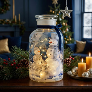 Papel De Seda Invierno Encantado Tres Muñecos de Nieve Festivos