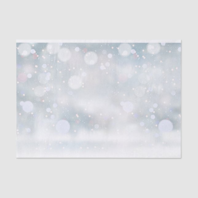 Papel De Seda Invierno Escarcha Copos de Navidad (Anverso)