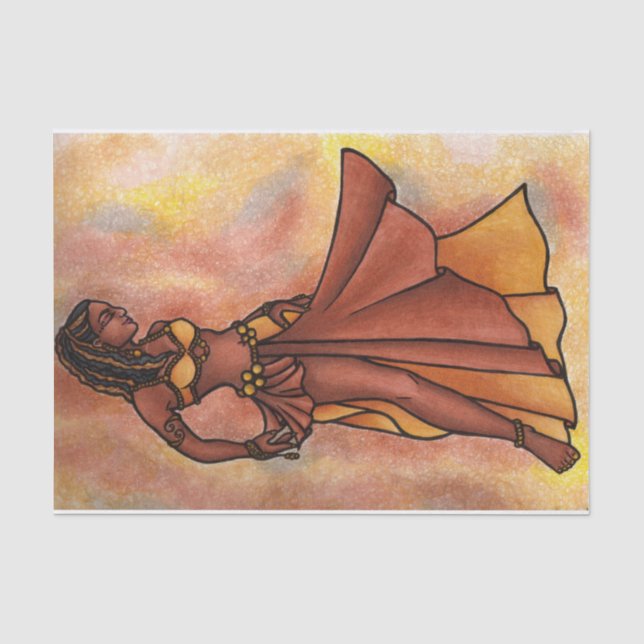 Papel De Seda Invitación a diosa bailarina Belly (Anverso)