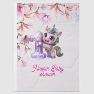 Papel De Seda Invitación de Baby Shower con Unicornio