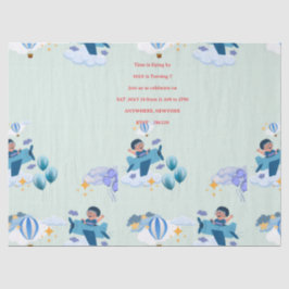 Papel De Seda Invitación de Cumpleaños para Niños de Avión Adora