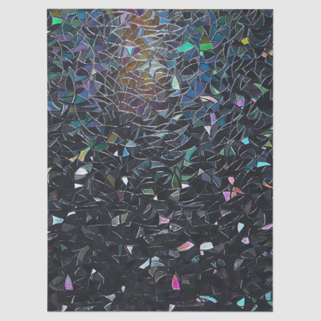 Papel De Seda Iridescent Abstract Stained Glass Pattern (Anverso)