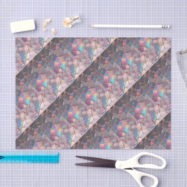 Papel De Seda Iridescent Pearlized Faux Rose Gold Decoupage  (Artesanía)