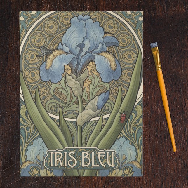 Papel De Seda Iris Azul Estilo Francés Arte Nouveau Iris Azules (Subido por el creador)