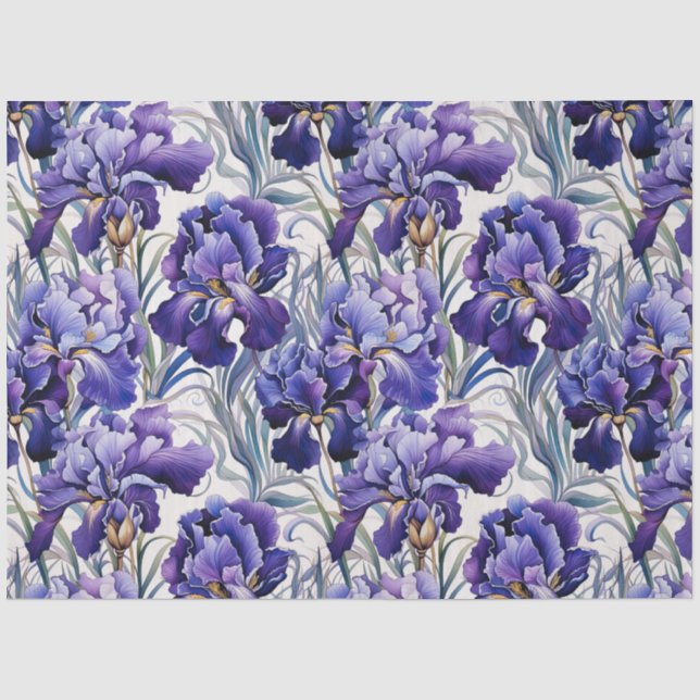 Papel De Seda Iris Azul Púrpura Decoupage  (Anverso)