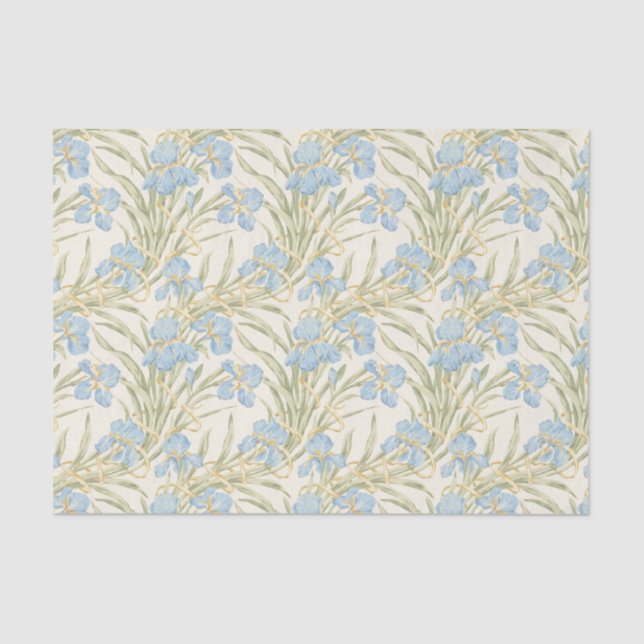 Papel De Seda Iris azul vintage de moda (Anverso)