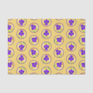 Papel De Seda Iris De Púrpura Pintado De Flor Original
