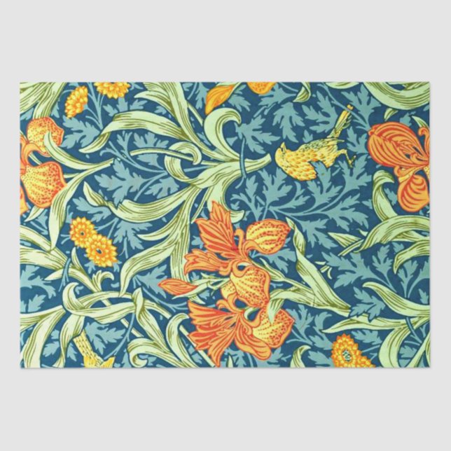 Papel De Seda Iris, un patrón de William Morris, (Anverso)